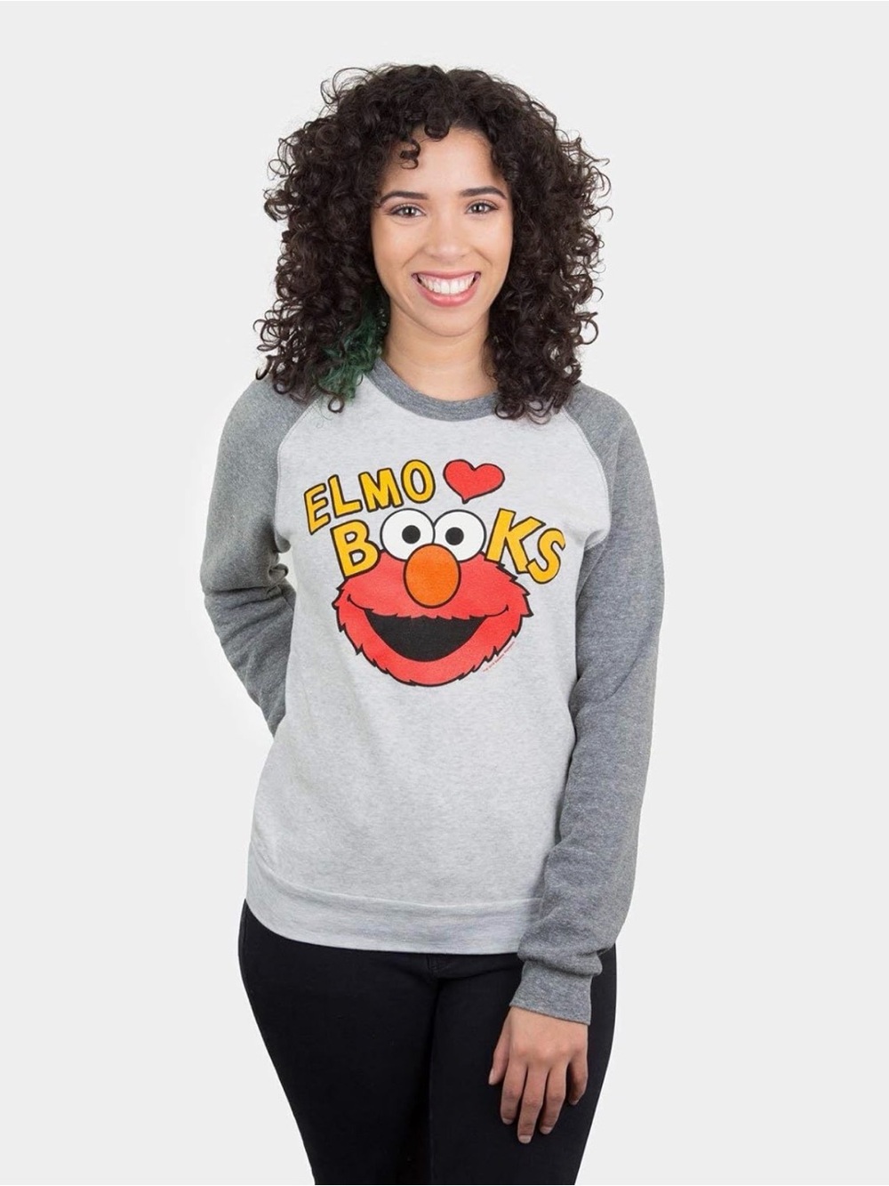 Unisex Elmo Books Graphic Sweatshirt - Gray